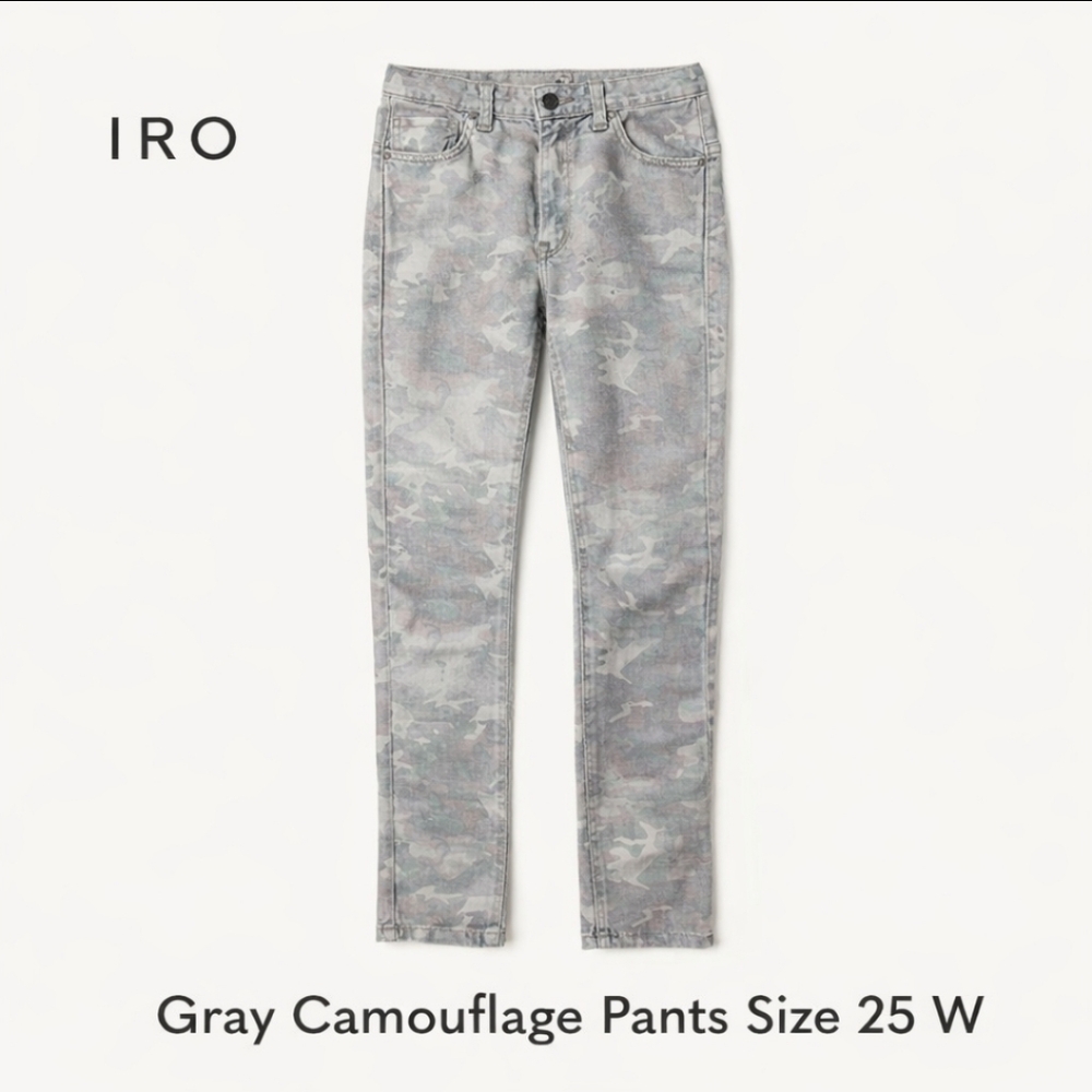 IRO Gray Camouflage Pants Size 25 W